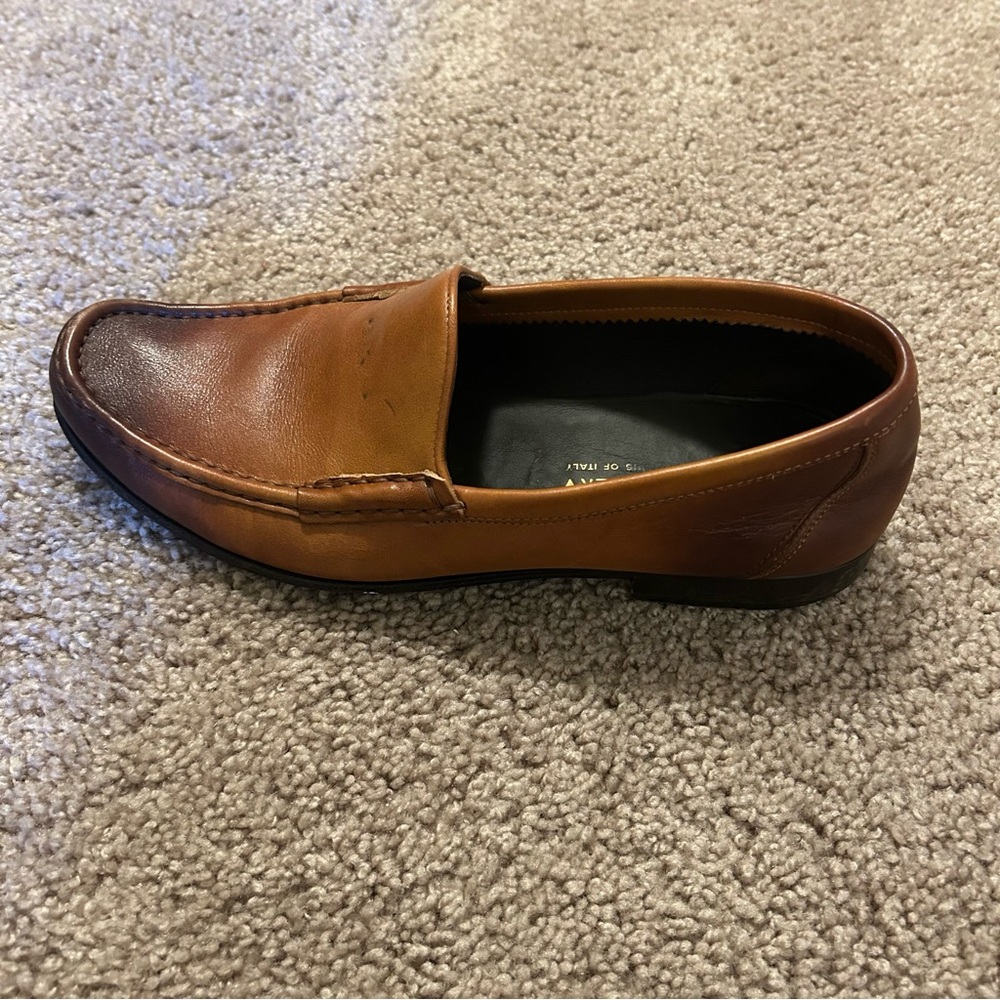 Donald Pliner Brown Leather Loafers Men’s Size 10 Made In Italy - Picture 11 of 14